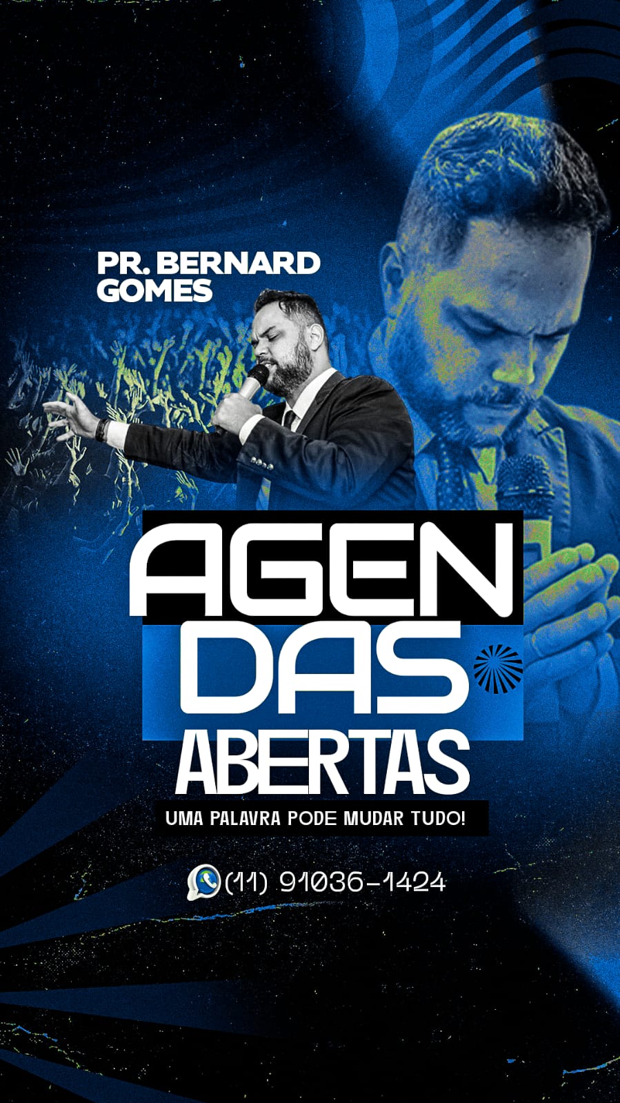Pastor Bernard Gomes — agendas abertas para pregações e eventos